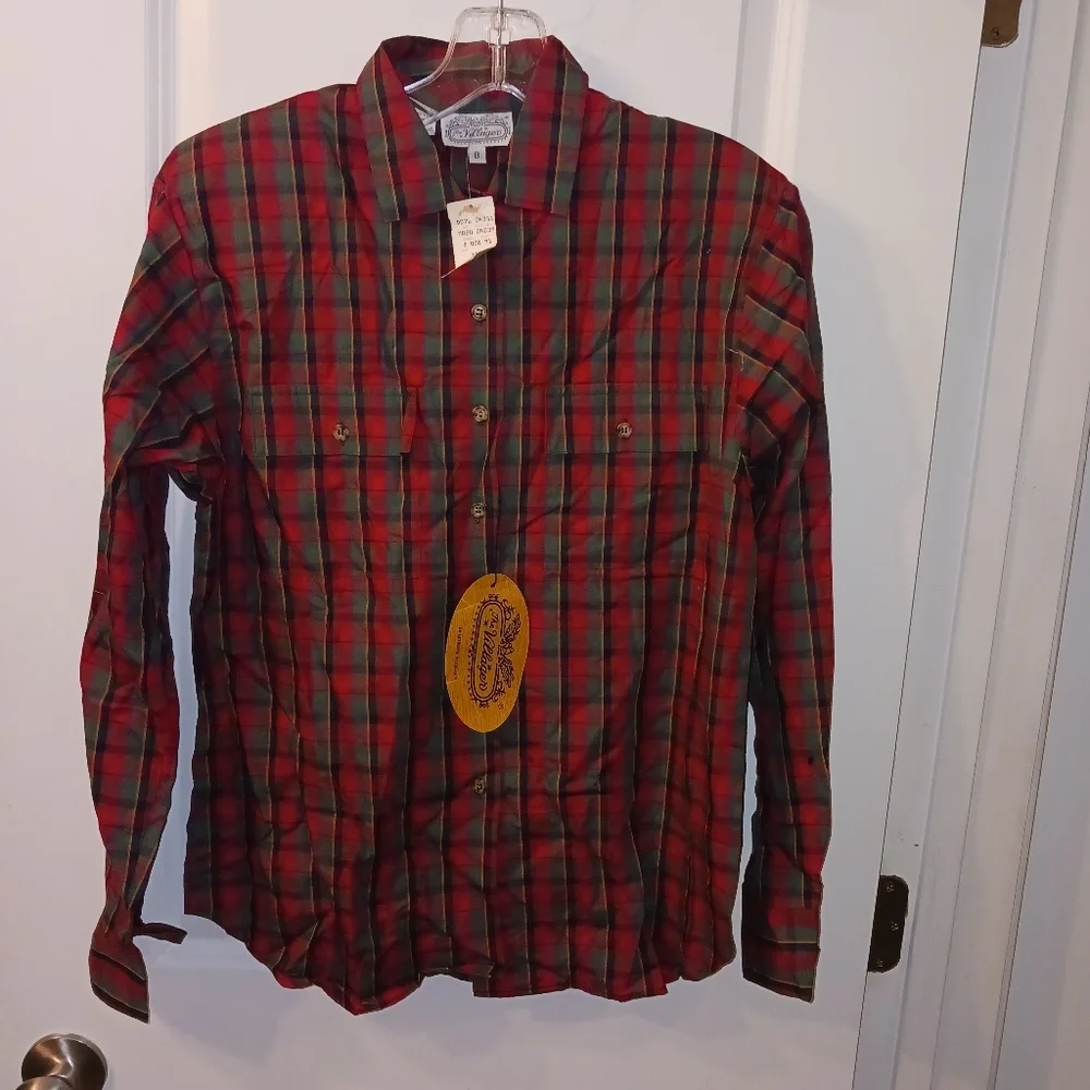 NWT Vintage Villager plaid button down shirt - Picture 7 of 9